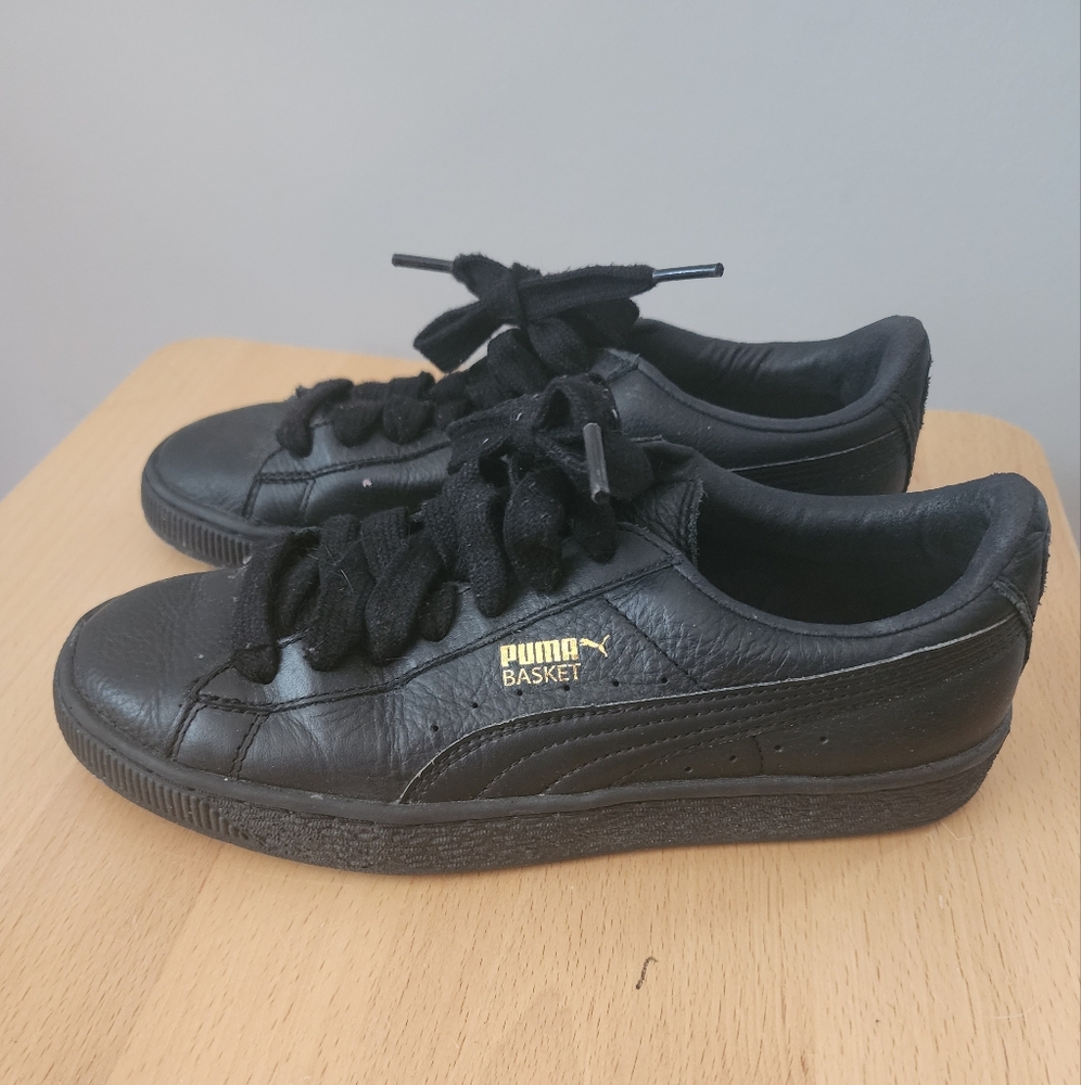 Puma Black Leather Sneakers